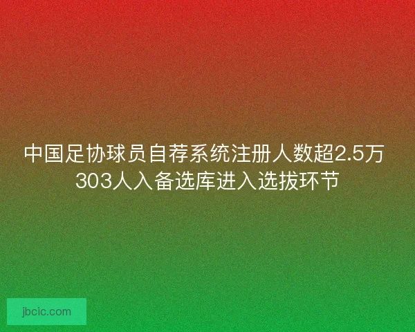 中国足协球员自荐系统注册人数超2.5万 303人入备选库进入选拔环节